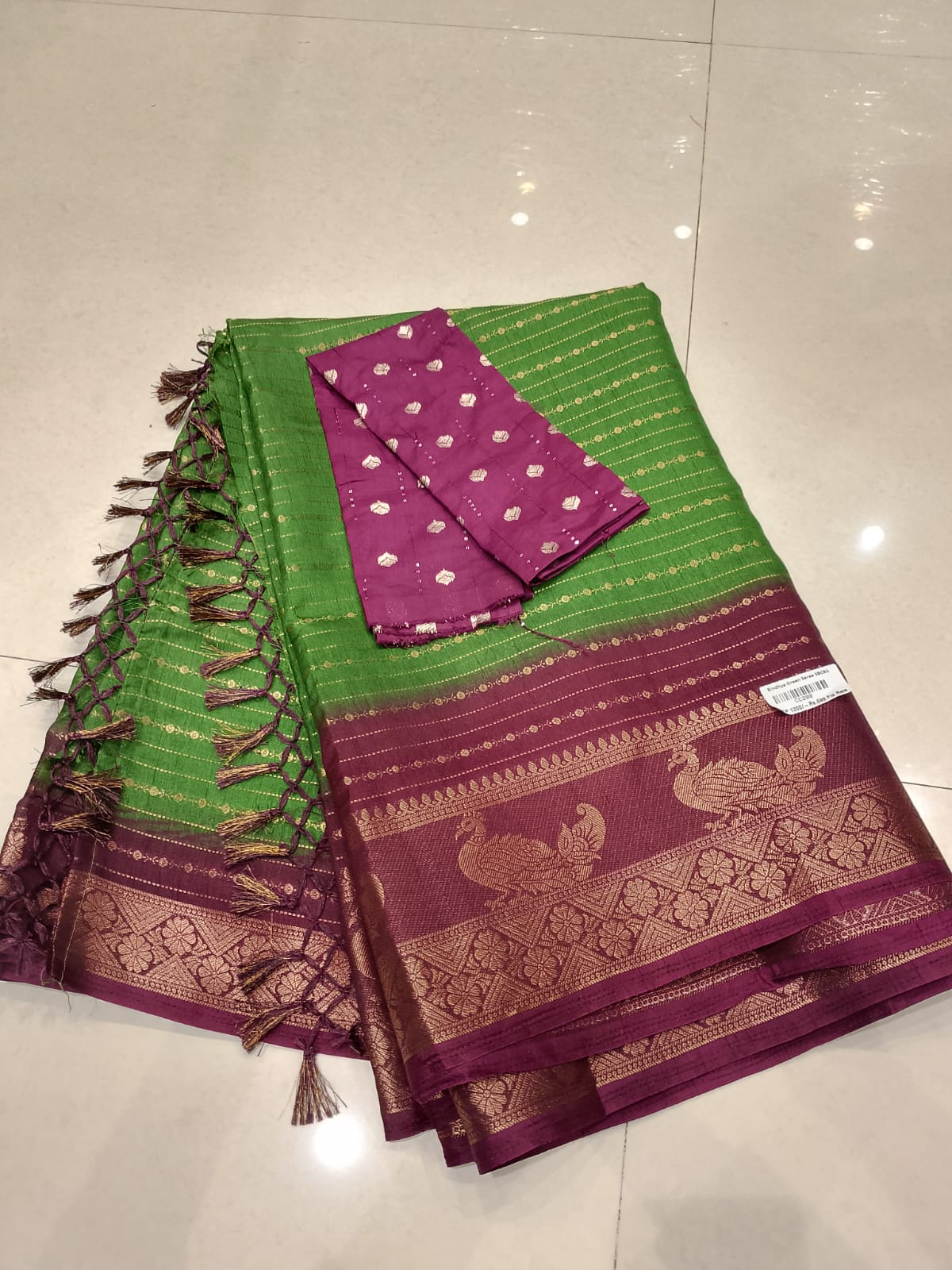 Bindhya Trending Green Saree