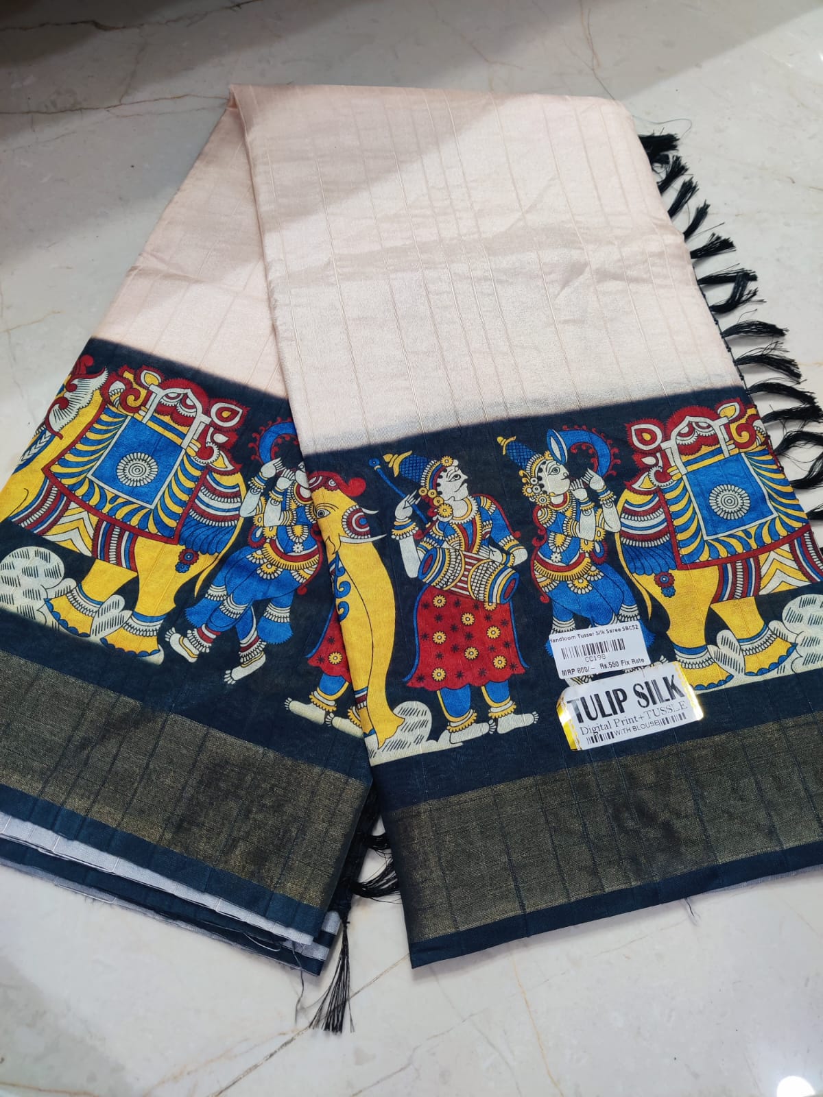 Handloom Tusser Silk Saree