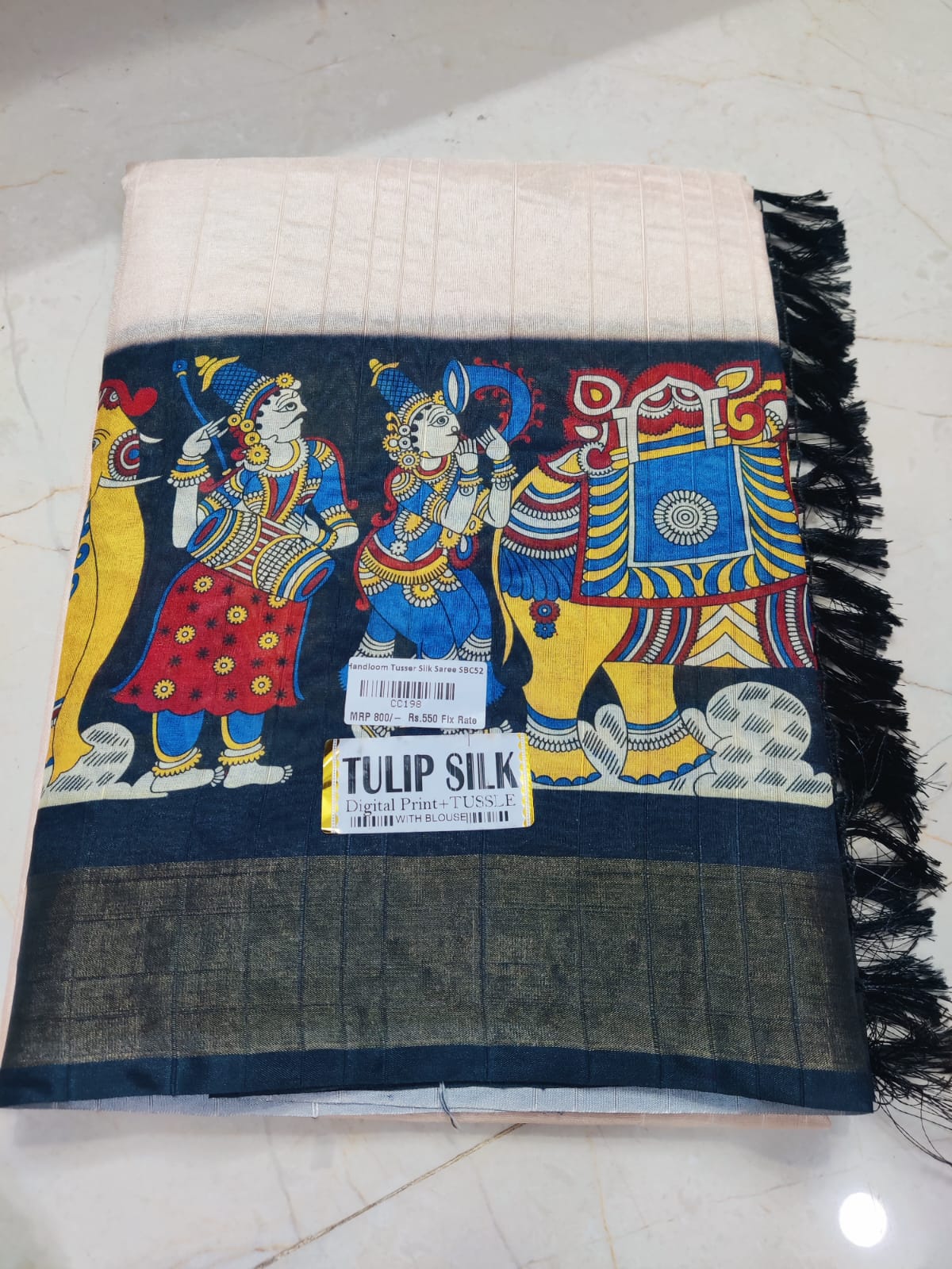 Handloom Tusser Silk Saree