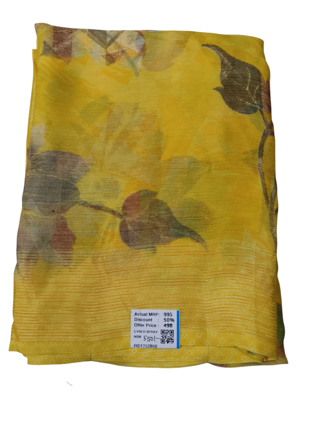 Shiffon Digital Print zari lines Saree