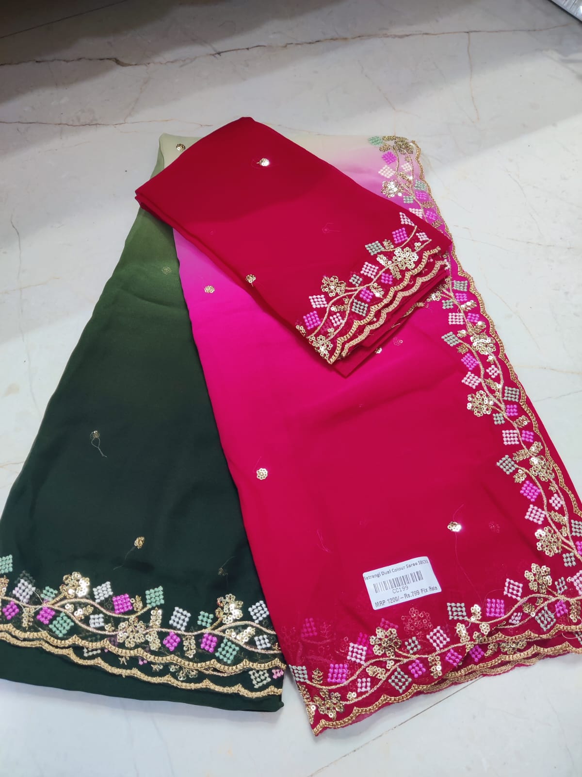 Satrangi Dual Color Saree