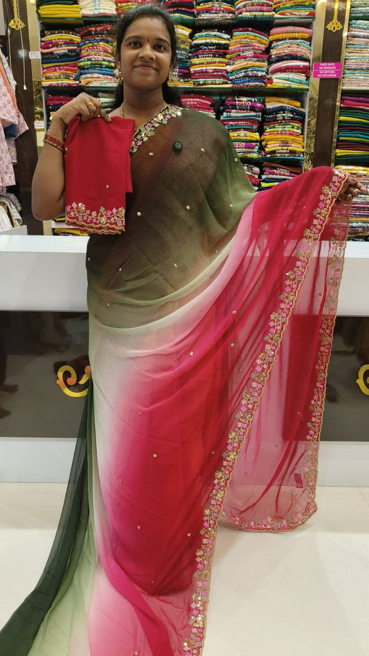 Satrangi Dual Color Saree