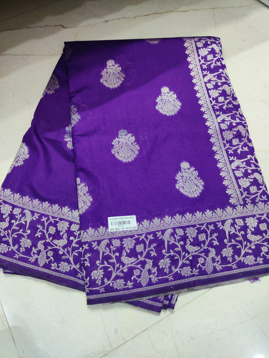 Purple Semi Tusser Saree