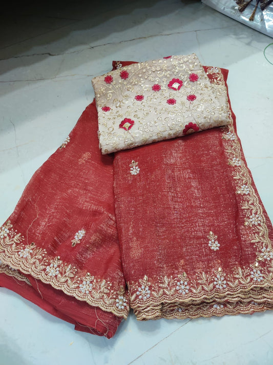 Space Silk Coper Saree