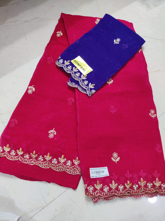 Sonari Cut Work Space Silk Saree