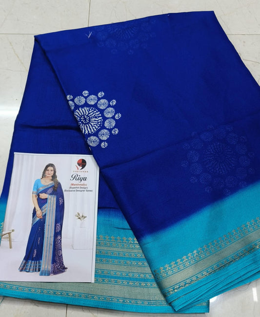 Marshmallow Georgette Saree