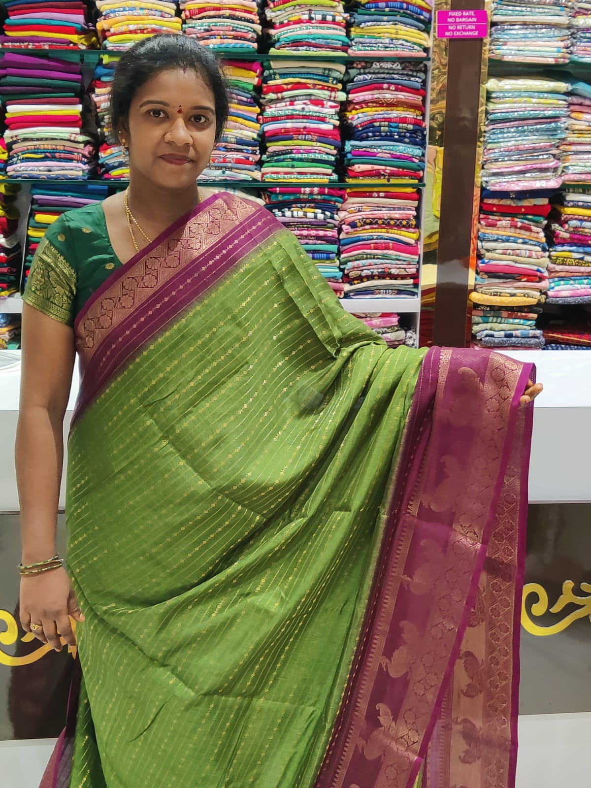 Bindhya Trending Green Saree
